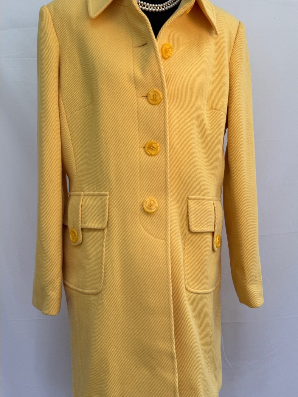 Marvin Richards Pale Yellow Tailored Trench Coat